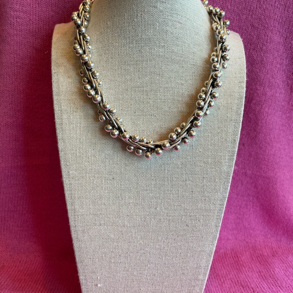 Sterling Silver Barbell Link Choker - Picture 15 of 16
